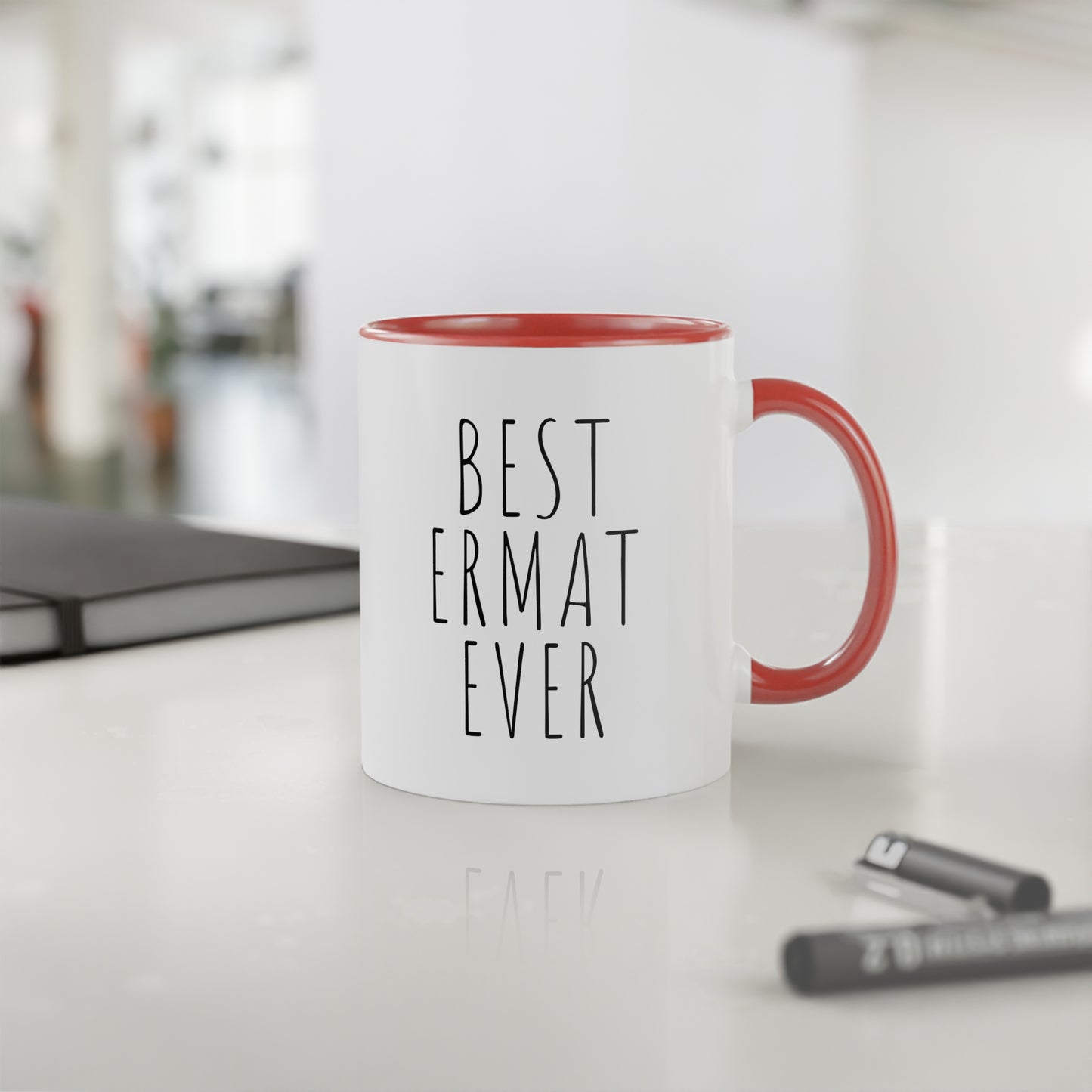 Best ERMAT Ever White Accent Mug, 11oz